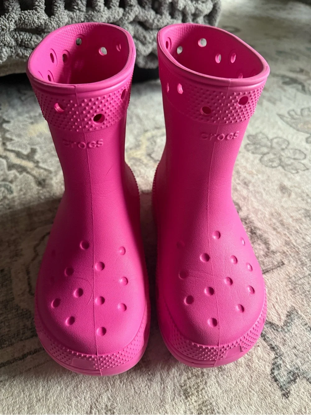 CROCS Kids Hot Pink Waterproof Rain Boots